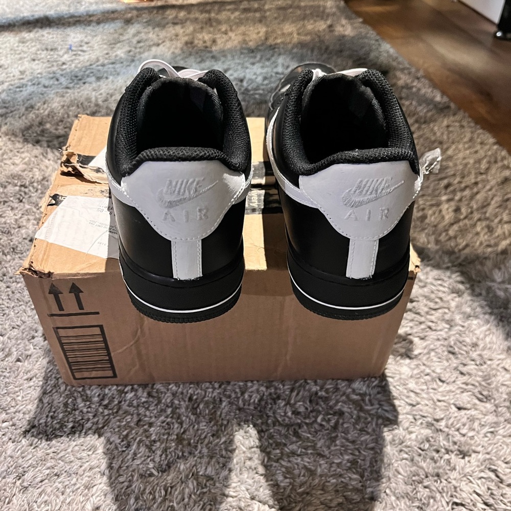 Nike Men's Classic Black and White Sneakers Customized (Black with White) - Picture 4 of 6